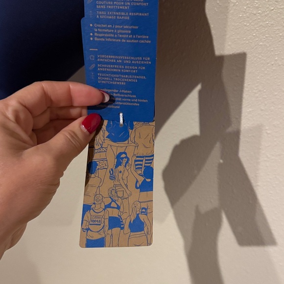 Brooks Holds ME In Dare Zip Run/ Sports Bra Navy Blue - Picture 11 of 11